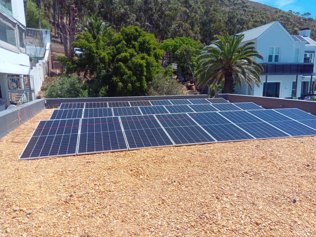 installed solar panels in Camps Bay, Cape Town